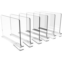 6Pcs Shelf Dividers For Closets,Clear Acrylic Shelf Divider For Wood Shelves And - £40.95 GBP