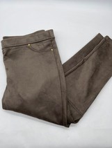 Andrew Marc Skinny Trouser Pants Women&#39;s XL Brown Suede Pull On Elastic Waist - £11.34 GBP