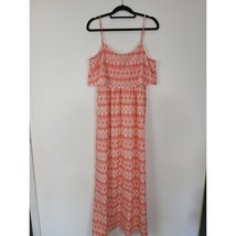 My Michelle Maxi Dress XL Womens Peach White Sleeveless Lined Pullover Summer - £14.89 GBP