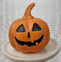 Mini Pumpkin HALLOWEEN DECOR Table Top Decoration jack-o&#39;-lantern Orange Carved - £7.25 GBP