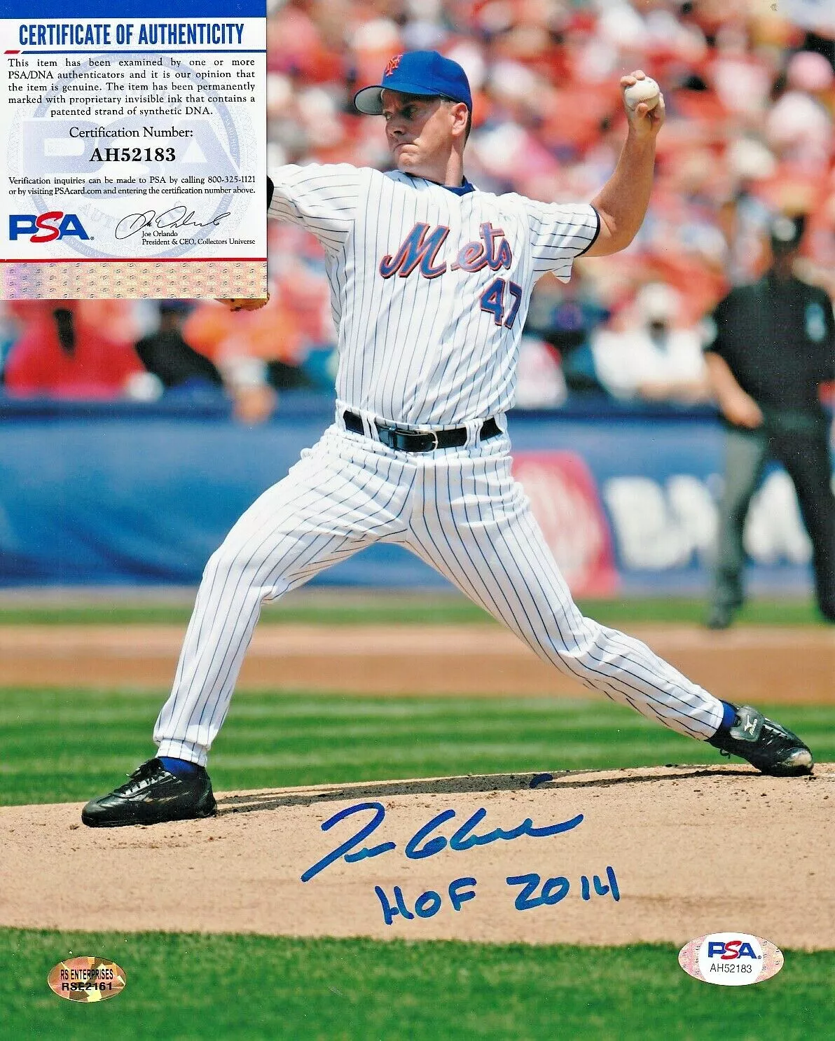 Tom Glavine-Mets-Autographed 8x10 Photo-With HOF Inscription PSA/DNA - $94.50