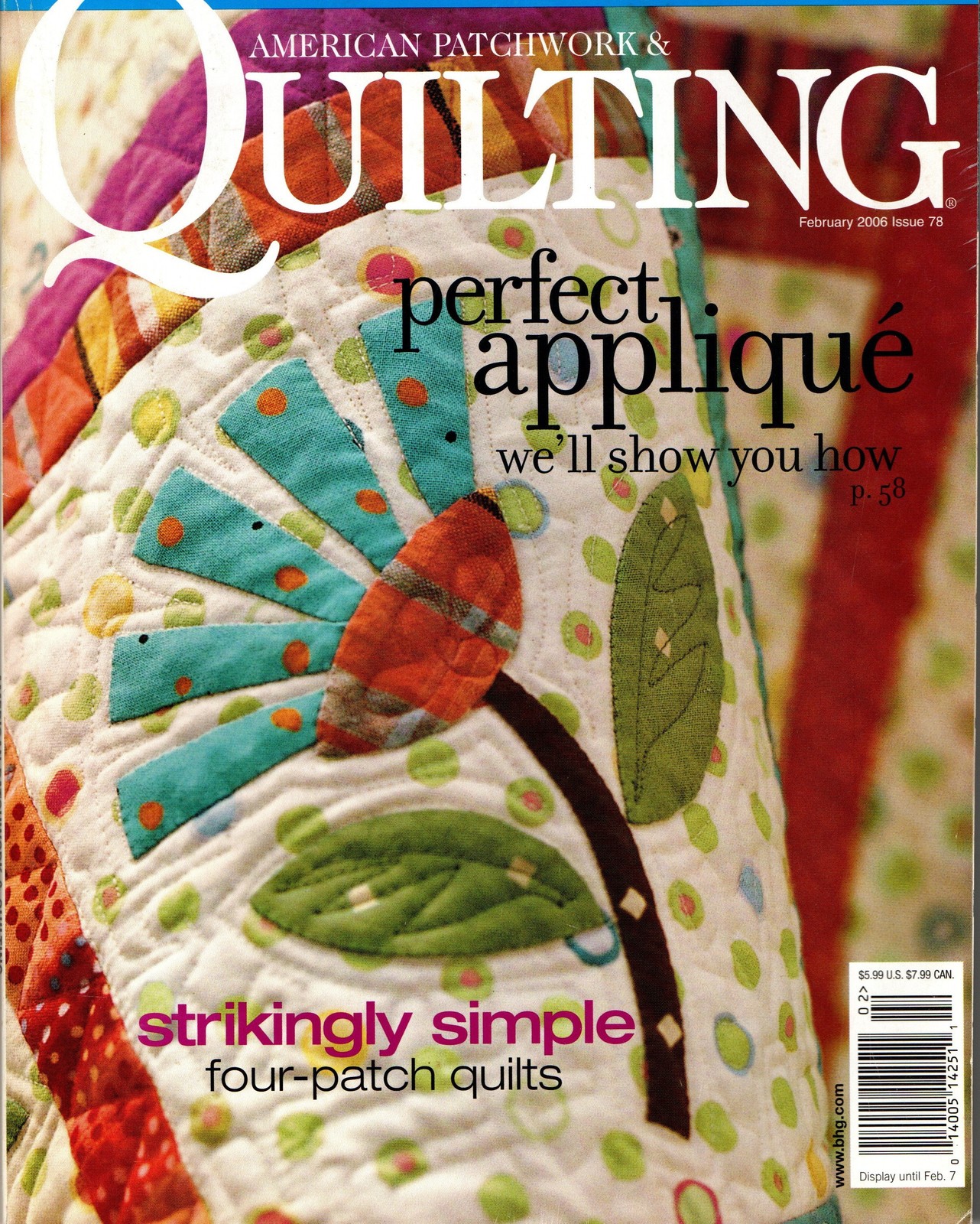 American Patchwork & Quilting Magazine Four Patch Quilts w/ Pattern Better Homes
