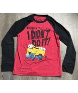 Boys Kids Medium Despicable ME MINIONS LONG SLEEVE SHIRT Red Graphic - £4.60 GBP