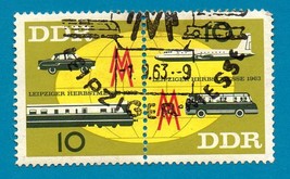 Germany (East) Setenant Postage Stamps (1963) Transportation Scott #661-662 - £2.40 GBP