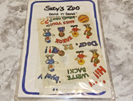 Suzy&#39;s Zoo Bend And Send 12 Piece Stationery Set 4 Sheets Stickers Orig ... - £9.88 GBP