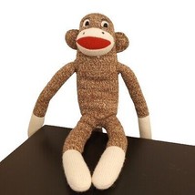 Street Players Sock Monkey 16&quot; Plush Stuffed Animal Brown Beige Red 2010 - £11.59 GBP