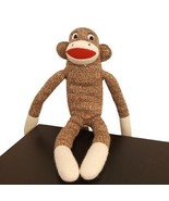 Street Players Sock Monkey 16&quot; Plush Stuffed Animal Brown Beige Red 2010 - £11.61 GBP