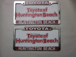Pair of 2X Toyota Huntington Beach License Plate Frame Dealership Plastic - £30.68 GBP