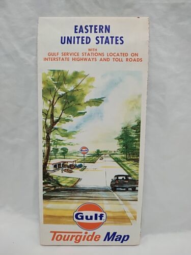 Vintage 1968 Eastern United States Gulf Tourgide Travel Map - $10.89