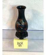 1950s Antique China Wooden Lacquer Vase Hand Painted Vintage - $462.20 MXN