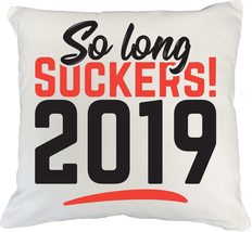 Make Your Mark Design So Long, 2019! Year Ender White Pillow Cover for Men and W - £19.70 GBP+