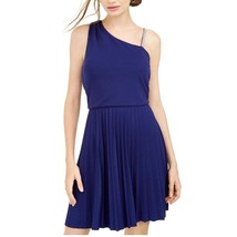 BCX Junior Womens L Royal Blue Asymmetrical Fit Flare Mini Dress NWT L84 - £23.03 GBP