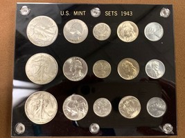 1943 P/D/S- US Mint Set- Raw- Complete- 15 Total- Hard Plastic Holder- S... - £534.29 GBP