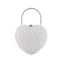 Heart Design Women Evening Bags Beaded Wedding Small Day Clutch Purse  Female    - £146.45 GBP