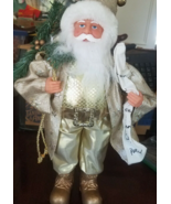 Golden Christmas Santa Claus 15 inches High-Very Rare Vintage-SHIPS N 24... - $100.04