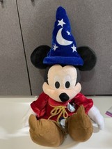 Rare HTF Disney Parks Mickey Mouse Sorcerer Apprentice Plush Toy 50 Years pin VG - £16.36 GBP