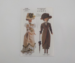 Vogue Craft Pattern #7109 11 1/2" Fashion Doll Clothes Circa 1900-10 Uncut 1999 - $14.99
