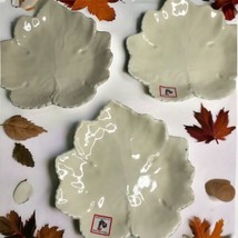 Olfaire Portugal White Maple 7x7&quot;  Leaf Salad Plates Lunch Fall Lot of 3... - £23.34 GBP