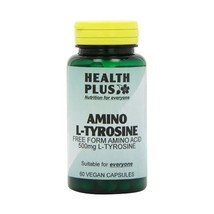 Health Plus Amino L-Tyrosine 500mg Amino Acid Supplement - 60 Capsules  - $38.00