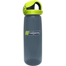 Nalgene Sustain 24oz On-The-Fly (OTF) Bottle (Charcoal w/ Lime Cap) Recycled - £12.68 GBP
