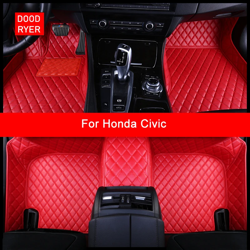 DOODRYER Custom Car Floor Mats For Honda Civic Auto Accessories Foot Carpet - $77.38