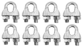 FEENIX Wire Rope Clamp Clip for Cables Zinc Plated 3/8&quot; - Bulk Pack of 8... - £10.35 GBP