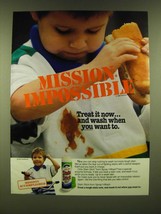 1990 Stain Stick Ad - Mission Impossible Treat it now.. And wash when you want  - $18.49