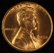 Lincoln Wheat Cent. 1954 S. Red UNCIRCULATED FROM OBW - $3.09