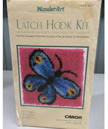 WonderArt Latch Hook Butterfly Craft Kit 12x12&quot; Partially Done  - £12.24 GBP