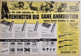 1958 Print Ad Remington Big Game Rifles &amp; Ammunition Moose,Deer,Lion,Bear - $22.48