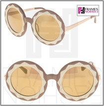 Markus Lupfer Linda Farrow Round Caramel Honey Gold Mirrored ML11 Sunglasses - £195.76 GBP
