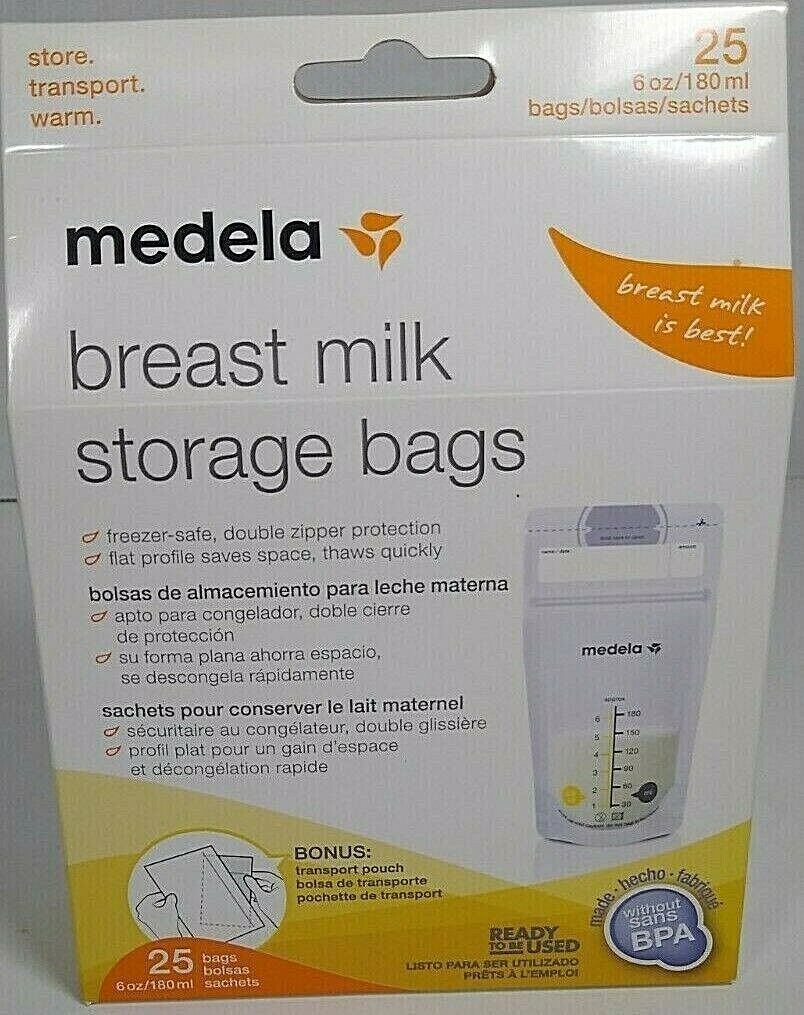 Primary image for MEDELA 6 oz Breast Milk Storage Bags 25 Count- New BPA Free. Packaging May Vary