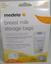 MEDELA 6 oz Breast Milk Storage Bags 25 Count- New BPA Free. Packaging May Vary - $9.99