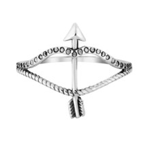 Valiant Bow and Arrow Sterling Silver Band Ring-6 - £9.00 GBP