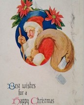 Santa Claus Christmas Postcard Saint Nick With Sack Of Toys Vintage Seri... - £10.25 GBP