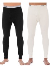Fruit Of The Loom Big Men&#39;s Thermal Bottoms 2 Pack Size 3XL Natural &amp; Black NEW - £16.39 GBP