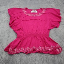 Cato Shirt Womens 18/20W Pink Lightweight Casual Peplum Fit &amp; Flare Plus... - $22.75