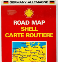 1980s Germany Road Map Shell Oil &amp; Gas Imported 39&quot; x 24.5&quot; Double Sided... - $39.99
