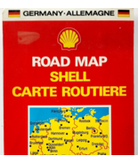 1980s Germany Road Map Shell Oil &amp; Gas Imported 39&quot; x 24.5&quot; Double Sided... - $39.99