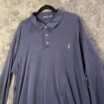 Ralph Lauren Polo Shirt Mens 3XLT Navy Blue Big &amp; Tall Real Pony Henley ... - $19.83