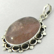 925 Sterling Silver Rose Quartz Handmade Necklace 18&quot; Chain Festive Gift PS-1729 - £26.95 GBP