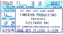 Fleetwood Mac Ticket Stub October 25 1990 Tampa Florida - £19.51 GBP