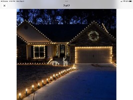 Brightown LED C9 Pathway Christmas Lights With Stakes. Indoor/outdoor 26&#39; Strand - £12.62 GBP