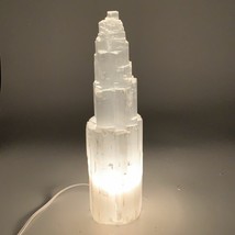 9.8 lb,13.25&quot;x4&quot; White Selenite (Satin Spar) Rough Lamp W/Chord @Morocco,B9505 - £79.01 GBP