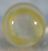 Marble Akro Agate 3 Color Snake Corkscrew White Edged with Yellow Clear Matrix - $19.99