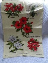 Tropical Flowers Bermuda Linen Tea Towel By Ulster - $10.85