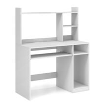 Home Office Computer Desk with Bookcase Keyboard Tray and CPU Stand - $192.77