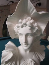 Vintage Nouveau ITALIAN Lady Bust Statue Chalkware Plaster French Maiden 14&quot; - £178.05 GBP