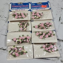 Vintage Offray Ribbon Roses Pink Lot Of 8 Packs Scrapbooking Embellishme... - $19.79