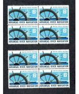 *US Scott #1358- Arkansas River Navigation - 6c MNH 2 Blocks of 4 - $6.63 CAD